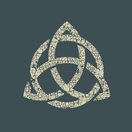 Grunge celtic knot texture dark color symbol templateのイラスト素材