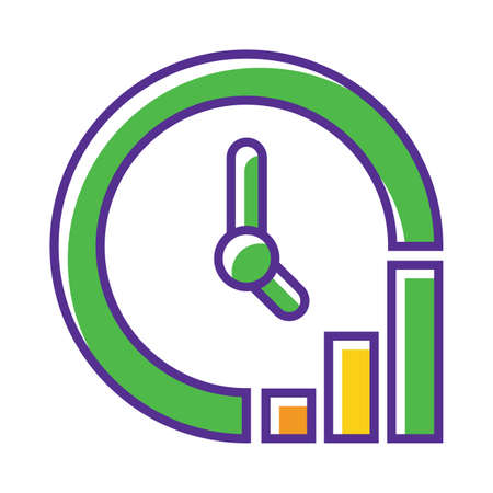 Time symbol vector image. Clock with trend chart business measurement sign. Marketing strategy concept illustration.のイラスト素材