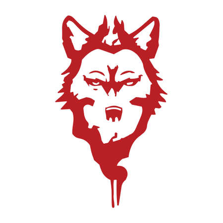 Wolf redhead emblem isolated vector illustration. Creative template design. Logo design. Danger...