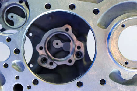 Helicopter engine detail with round holes, air force, modern aviation and aerospace industry, abstractionの写真素材