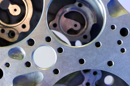 Helicopter engine detail with round holes, air force, modern aviation and aerospace industry, abstractionの写真素材