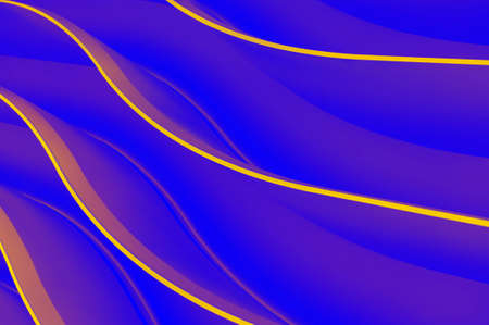 Neon waves of blue, yellow, lilac colors, gradient abstract background