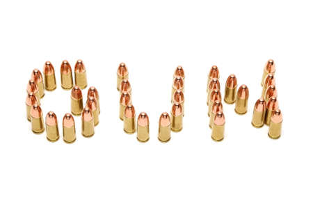 9mm ammo bullets in white background Word GUNの写真素材