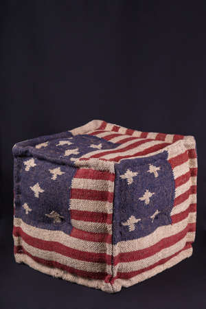 Ottoman with American flag on gray backgroundの写真素材