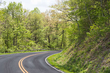 Road view in mountains in Virginia  Springの写真素材