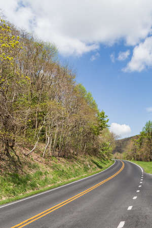 Road view in mountains in Virginia  Springの写真素材