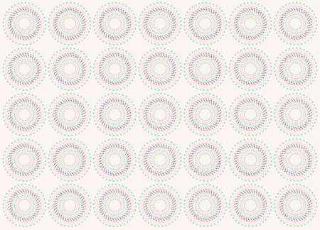 retro Oriental pink and blue polka dots in circles background template