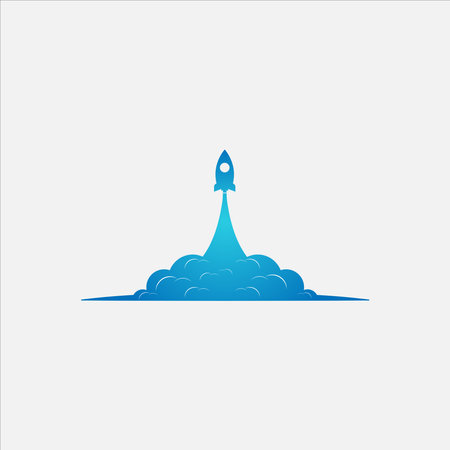 Modern startup logo, illustration of rocket, cloud and shopping.のイラスト素材