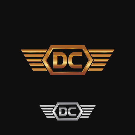 Gold and silver automotive logo with an elegant and luxurious concept.のイラスト素材