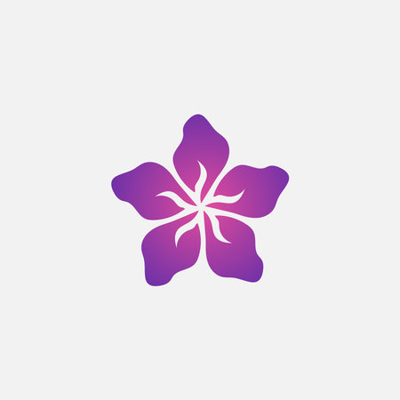 Flower logo template with gradient colors, easy to create and suitable for companies in vector eps formatのイラスト素材