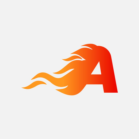 Letter A logo template with burning fire, easy to create and suitable for companies with eps vector formatのイラスト素材