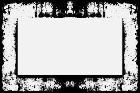 Grunge Black Ink Ornament Square Frame, An Eye-catching Decorative Piece, white background in vector EPS format.のイラスト素材