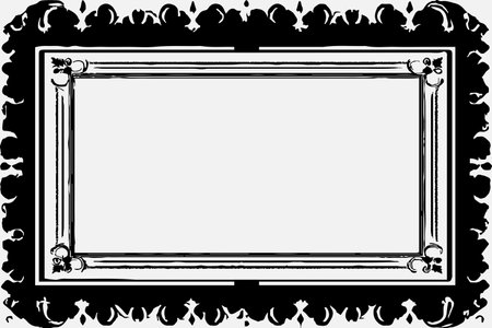 Grunge Black Ink Ornament Square Frame, An Eye-catching Decorative Piece, white background in vector EPS format.のイラスト素材