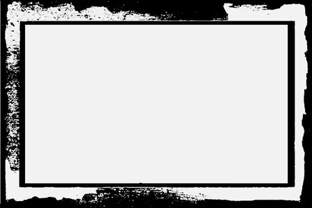 Grunge Black Ink Ornament Square Frame, An Eye-catching Decorative Piece, white background in vector...