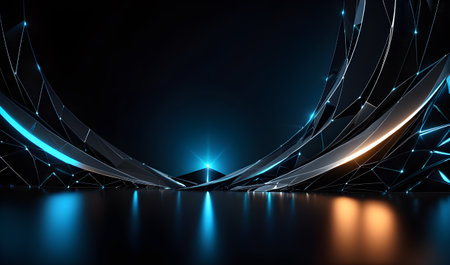 Futuristic technology background. 3d rendering, 3d illustration.の素材