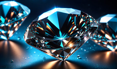 Luxury diamond on black background. 3d rendering 3d illustration.の素材