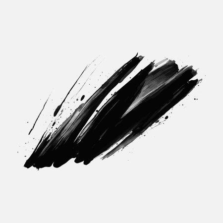 Beautiful black watercolor splash brushes, black paint, ink brush stroke, brush, line or texture.のイラスト素材