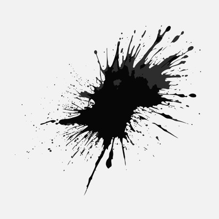 Beautiful black watercolor splash brushes, black paint, ink brush stroke, brush, line or texture.のイラスト素材