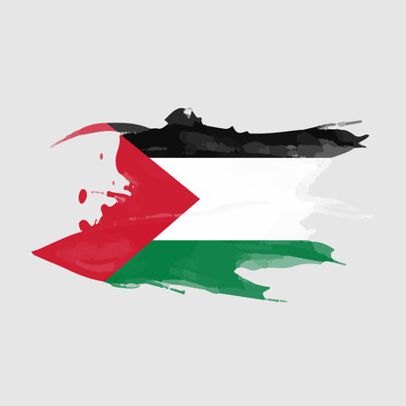 palestine flag in watercolor splash, liberate palestine achieve independence, in vector eps format.のイラスト素材