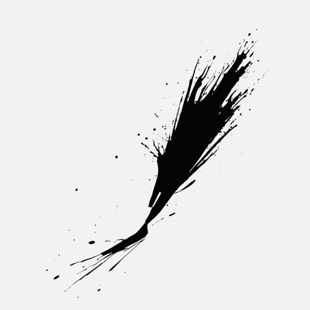 Beautiful black watercolor splash brushes, black paint, ink brush stroke, brush, line or texture.のイラスト素材