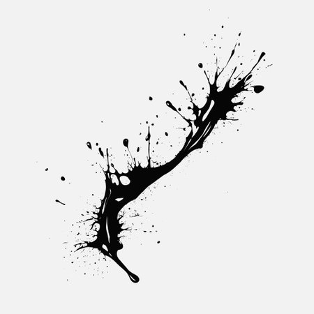 Beautiful black watercolor splash brushes, black paint, ink brush stroke, brush, line or texture.のイラスト素材