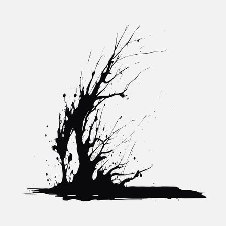 Beautiful black watercolor splash brushes, black paint, ink brush stroke, brush, line or texture.のイラスト素材