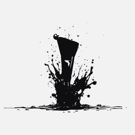 Beautiful black watercolor splash brushes, black paint, ink brush stroke, brush, line or texture.のイラスト素材