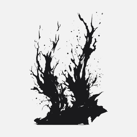 Beautiful black watercolor splash brushes, black paint, ink brush stroke, brush, line or texture.のイラスト素材