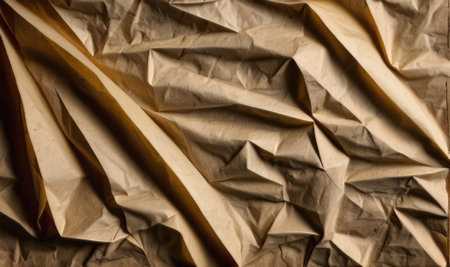 Old crumpled dark brown paper, paper vintage texture backgroundの素材