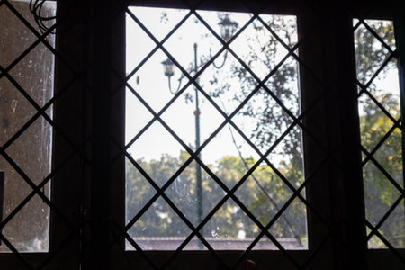 View From Window with backlit iron blinds