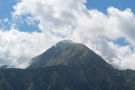 expanse of clouds above Mount Anak Dara, Lombok, Indonesiaの写真素材
