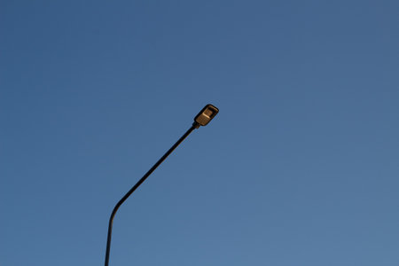 Street lamp and blue skyの写真素材
