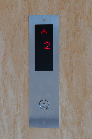 Modern Elevator Technology Interface with Illuminated Digital Floor Indicator