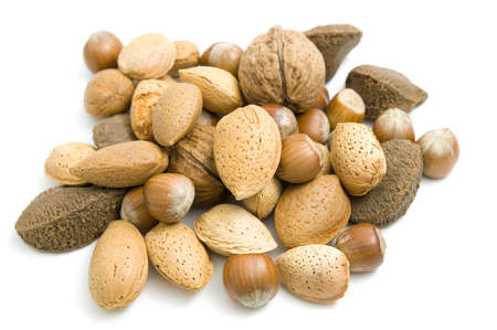 A handful of various types of nut