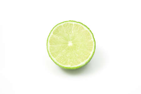 Single Lime on isolated white background