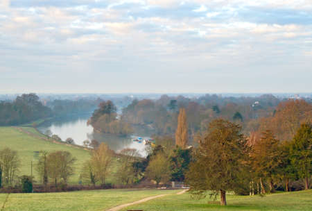Richmond Hill and the Thames at dawnの写真素材