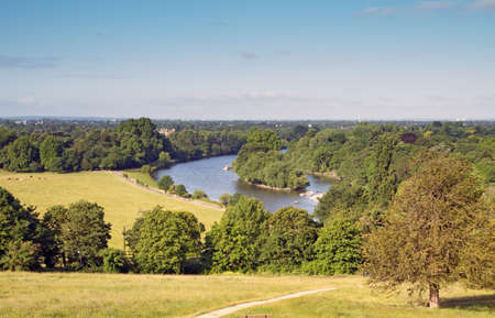 view from richmond hill overlooking the thamesの写真素材