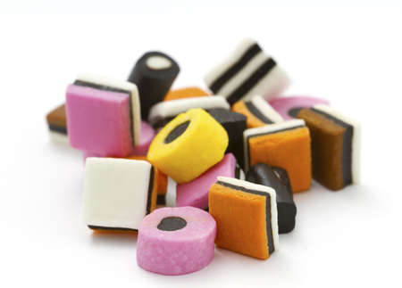 Selection of liquorice allsorts with shallow DOFのeditorial素材