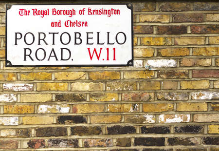 Portobello Road Sign in Notting Hill Londonの写真素材