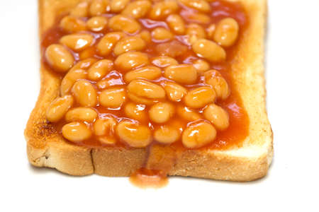 Beans on toast with selected focusの写真素材