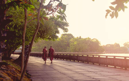 Monks in Mayanmarの写真素材