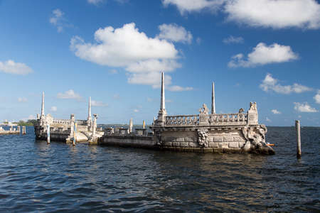 Stone barge at the Vizcaya Museum and Gardensのeditorial素材