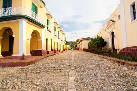 Typical street in Trinidad Cubaの写真素材