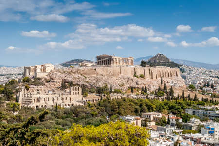Parthenon temple in the Acropolis of Athens, Greeceの写真素材