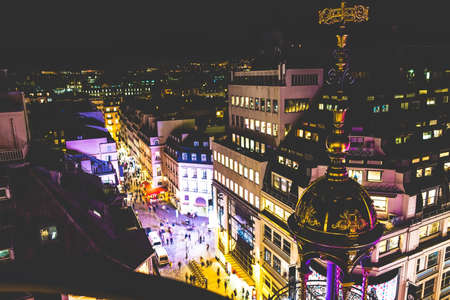 Paris streets view from Haussmann Mall Rooftopのeditorial素材