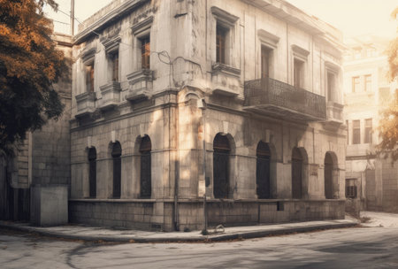 Old building in the city of Hanoi, Vietnam. Hanoi is the capital of Vietnam.の素材