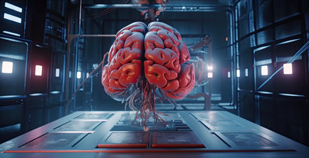 Human brain anatomy, 3d render. Science and medical background.の素材