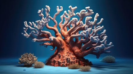 Beautiful underwater world with corals and algaeの素材