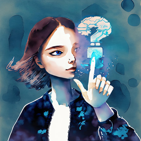 Fashion girl in sketch-style. Digital watercolor painting.の素材