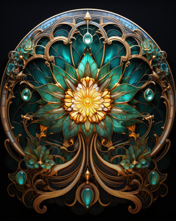 Ornament beautiful card with mandala. Geometric circle element made in 3dの素材